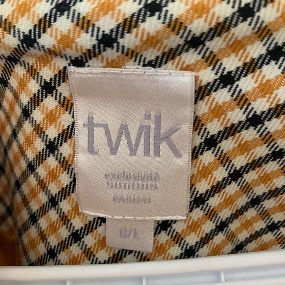 Twik women’s yellow black gingham blazer size Large - Picture 3 of 11